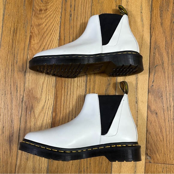 Dr Martens White Leather Bianca Chelsea Boots Size 7 - Picture 9 of 11